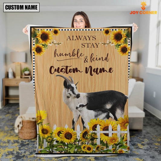 Uni Goat Custom Name - Always Stay Humble and Kind Blanket