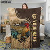 Uni Personalized Name Chicken Leather Pattern Blanket