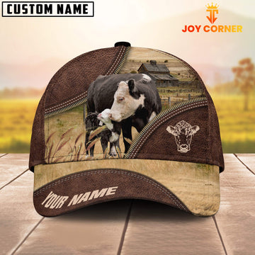 Uni Black Hereford On The Farm Customized Name 3D Brown Cap