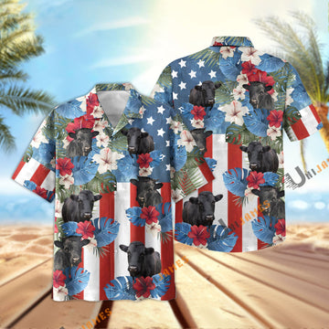 Uni Dexter US Flag Vintage 3D Hawaiian Shirt