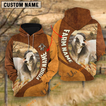 Unijames Brahman Farming Life Personalized Name 3D Hoodie