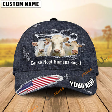 Uni Holstein US Flag Dark Jean Pattern Customized Name Cap