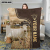 Uni Personalized Name Charolais No Horn Leather Pattern Blanket