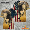 Uni Black Hereford On Farms Custom Name American Flag 3D Shirt