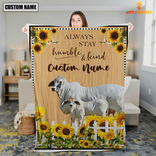 Uni Brahman Custom Name - Always Stay Humble and Kind Blanket