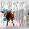 Uni Texas Longhorn Flower 3D Shower Curtain