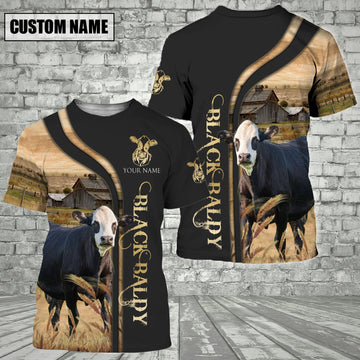 Uni Customized Name Name Black Baldy On The Farm 3D T - Shirt 2023