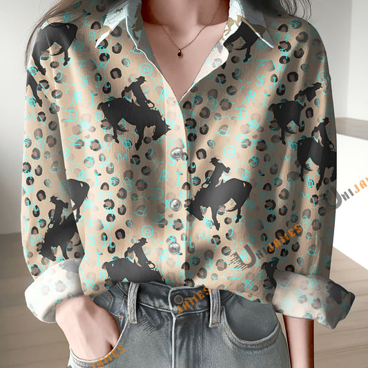 Unique Horse Saddle Bronc Pattern Casual Shirt