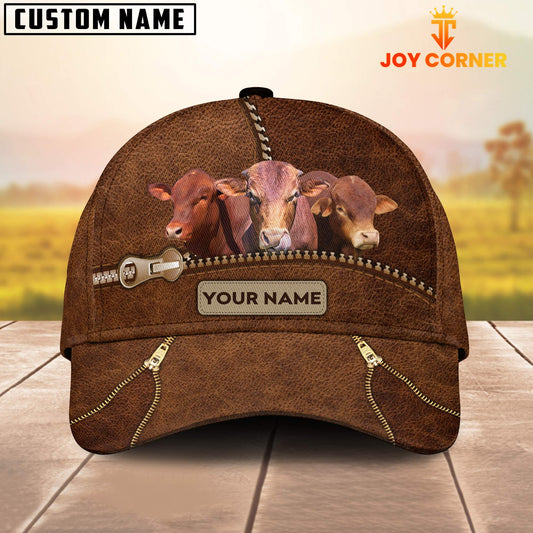 Uni Beefmaster Cattle Zipper Pattern Customized Name Cap