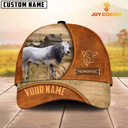 Uni Custom Name Piedmontese Leather Pattern Cap