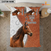 Uni Brown Horse Kisses Fix Everything Custom Name Bedding Set