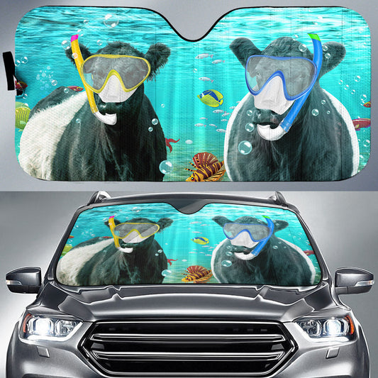 Uni Belted Galloway Diving All Over Printed 3D Sun Shade