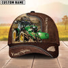 Uni Farm Tractors Customized Name Leather Pattern Cap