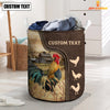 Uni Chicken Custom Name Leather Pattern Laundry Basket