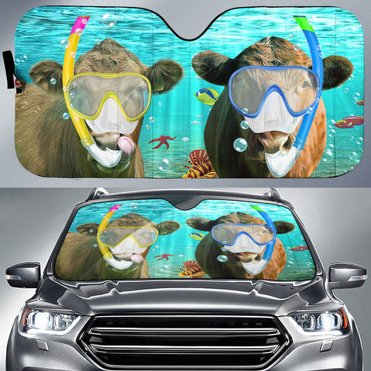 Uni Red Angus Diving All Over Printed 3D Sun Shade