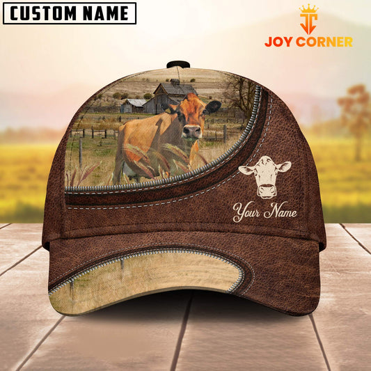 Uni Jersey On The Farm Customized Name Leather Pattern Cap