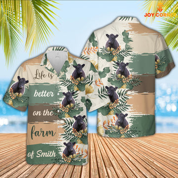 Uni Custom Name Belted Galloway Life Is Better On The Farm Hawaiian Shirt