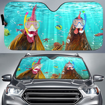 Uni Chicken Diving All Over Printed 3D Sun Shade