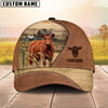 Uni Red Angus Customized Name Brown Cap