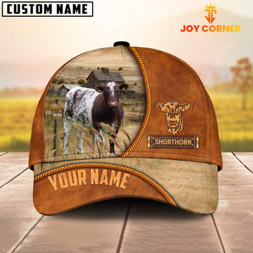 Uni Custom Name Shorthorn Leather Pattern Cap TT11