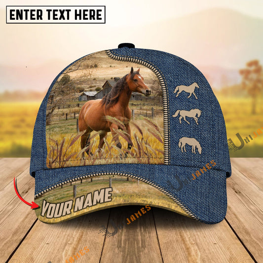 Uni Horse Farm Jeans Pattern Customized Name Cap