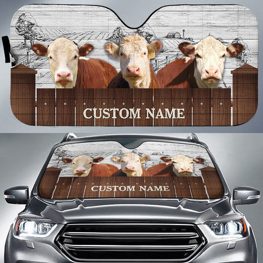 Uni Hereford Farming Custom Name 3D Sun Shade