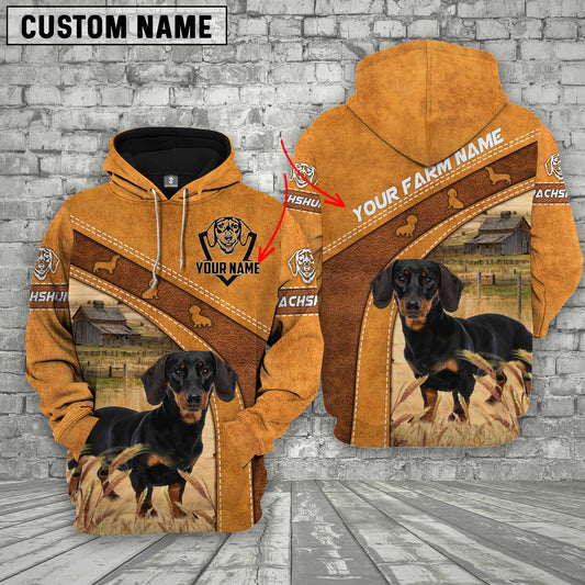 Uni Dachshund Custom Name Printed 3D Hoodie