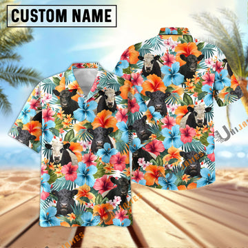 Uni Belted Galloway Blue Colorful Summer Pattern Hawaiian Shirt