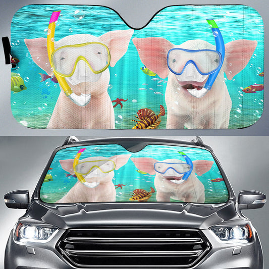 Uni Piggies Diving All Over Printed 3D Sun Shade