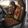 Uni Red Angus Personalized Name Leather Pattern Car Seat Covers Universal Fit (2Pcs)