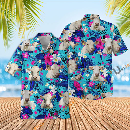 Uni Charolais Cool Flower Color Hawaiian Shirt