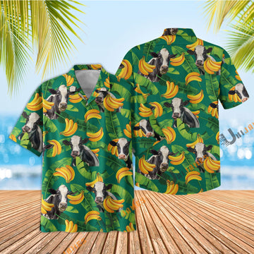 Uni Holstein Banana Green Summer Hawaiian Shirt