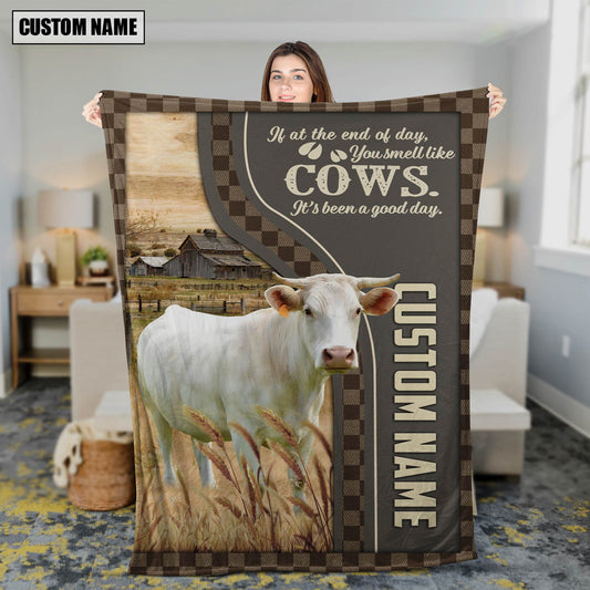 Uni Personalized Name Charolais A Good Day Blanket