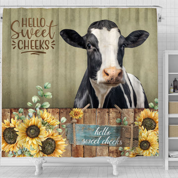 Uni Holstein Hello Sweet Cheeks 3D Shower Curtain