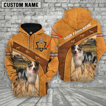 Uni Australian Shepherd Races Custom Name Printed 3D Hoodie