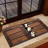 Uni Black Baldy Window Pattern Custom Name Doormat