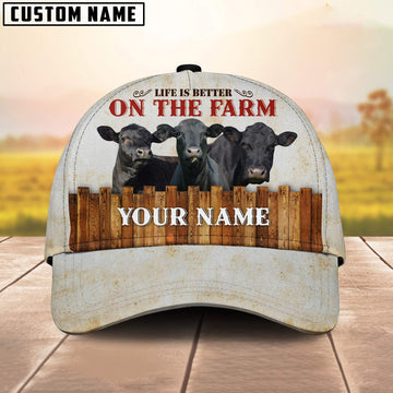 Uni Black Angus Better On The Farm Customized Name Cap