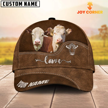 Uni Hereford Love Leather Pattern Customized Name Cap