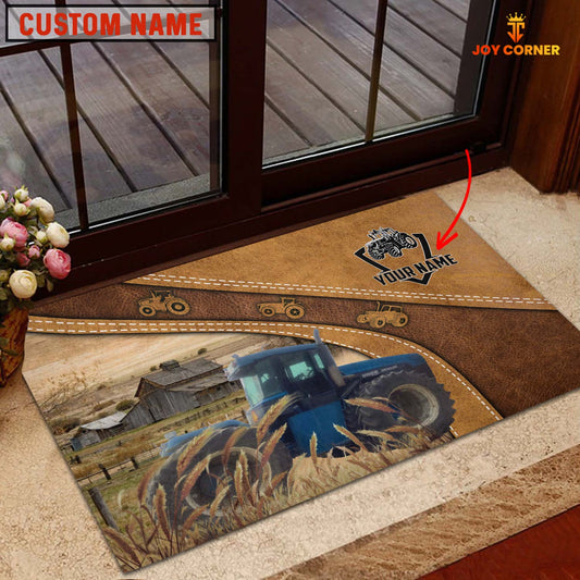 Uni Custom Name Blue Tractor of Lorraine Fowler Doormat