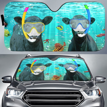 Uni Black Angus Diving All Over Printed 3D Sun Shade