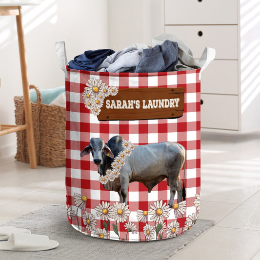 Uni Personalized Brahman Daisy Flower Laundry Basket