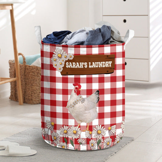 Uni Personalized Chicken Daisy Flower Laundry Basket