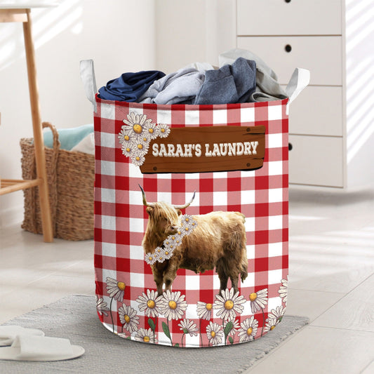 Uni Personalized Highland Daisy Flower Laundry Basket