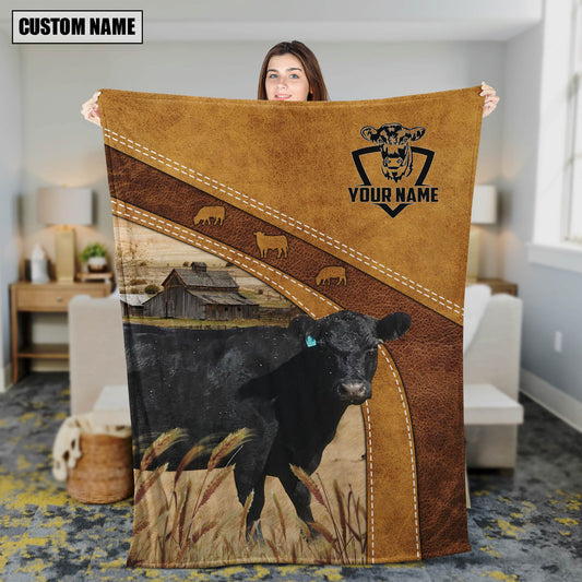 Uni Personalized Name Lowline Angus Brownie Background Blanket