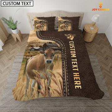 Uni Jersey Custom Text Leather Pattern Bedding Set