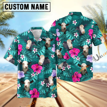 Uni Black Baldy Green Flowers Summer Pattern Hawaiian Shirt