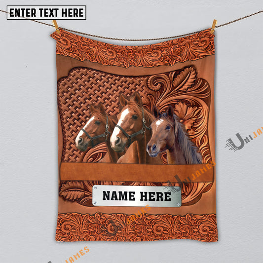 Uni Horse Farming Life Personalized Name Blanket