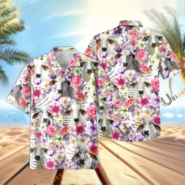 Unique Brahman Seamless Floral Pattern 3D Hawaiian Shirt