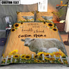 Uni Charolais No Horn Stay Humble And Kind Custom Name Bedding Set