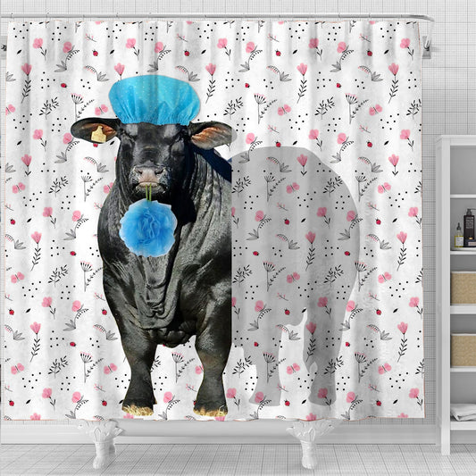 Uni Brangus Flower 3D Shower Curtain